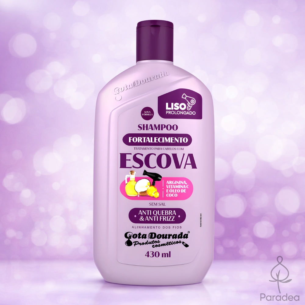 Gota Dourada Cabelos com Escova - Shampoo rinforzante 430ml