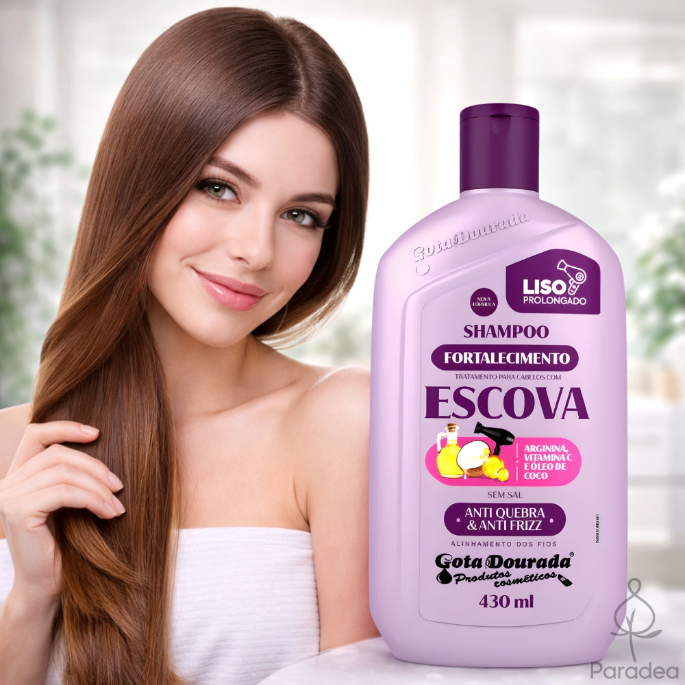 Gota Dourada Cabelos com Escova - Shampoo rinforzante 430ml