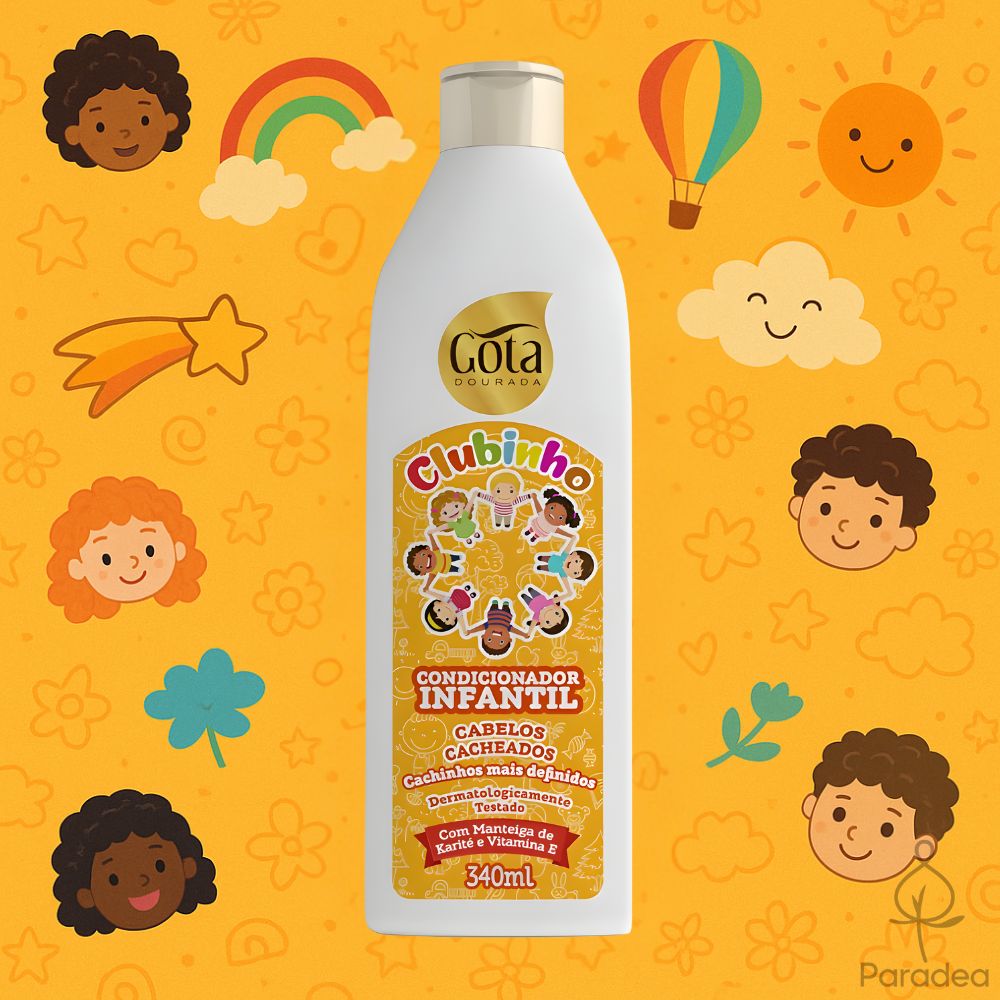 Gota Dourada Clubinho Cacheados - Balsamo bambini capelli ricci 340ml
