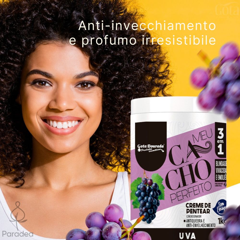 Gota Dourada Meu Cacho Perfeito Uva - Crema ricci idratante e definente 1kg