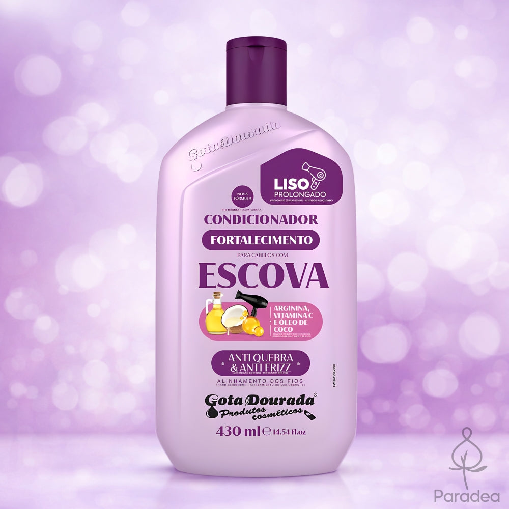 Gota Dourada Cabelos com Escova - Balsamo rinforzante 430ml