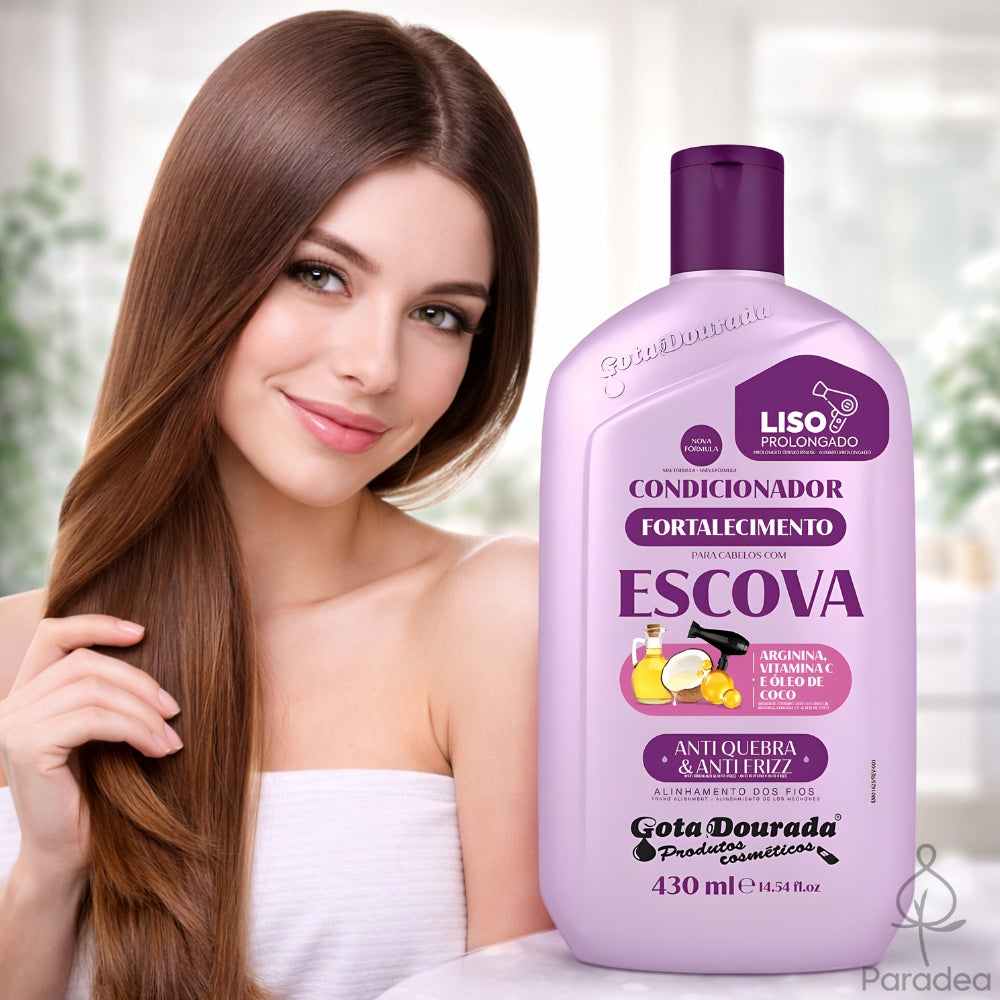 Gota Dourada Cabelos com Escova - Balsamo rinforzante 430ml