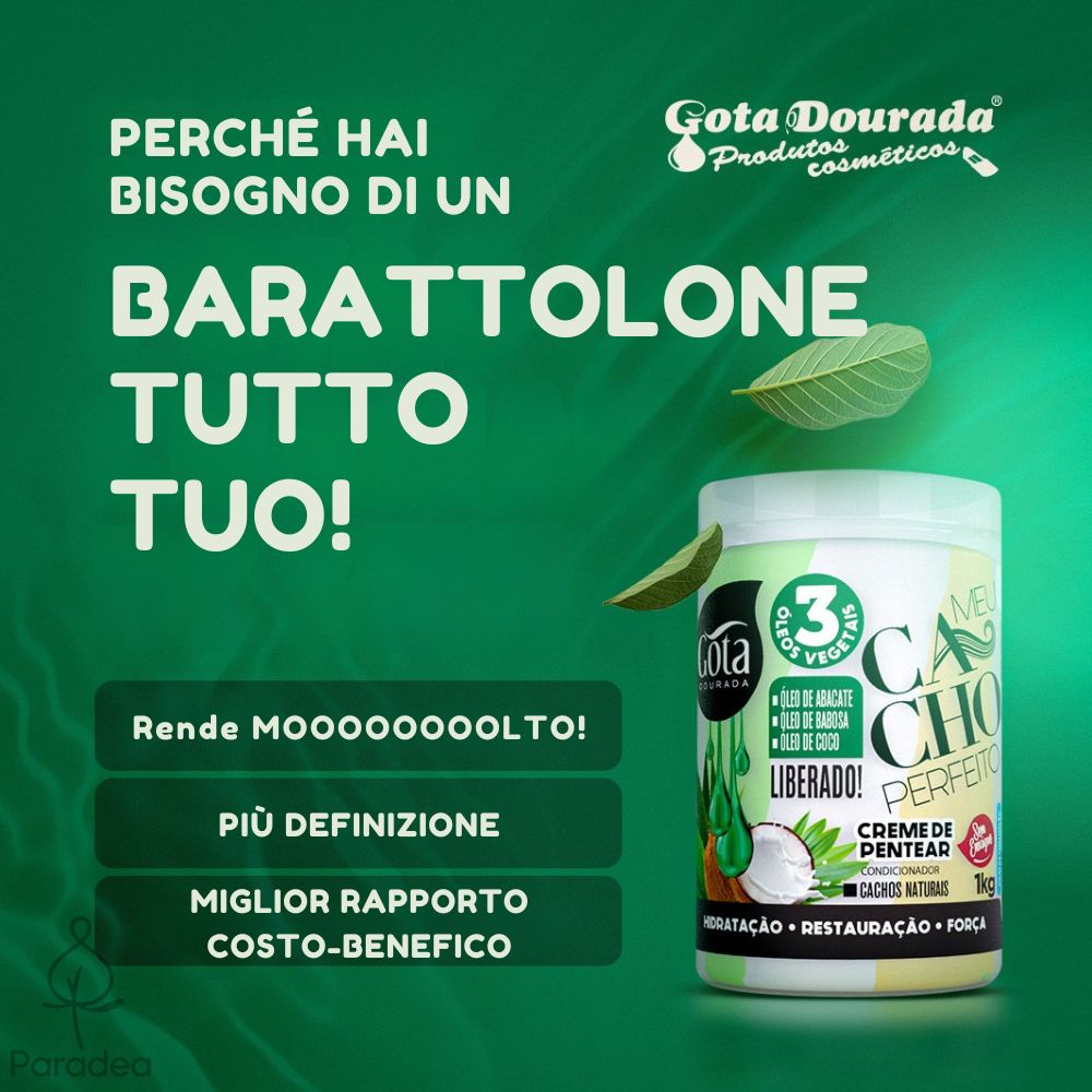 Gota Dourada Meu Cacho Perfeito Óleo de Coco - Crema districante capelli ricci 1kg