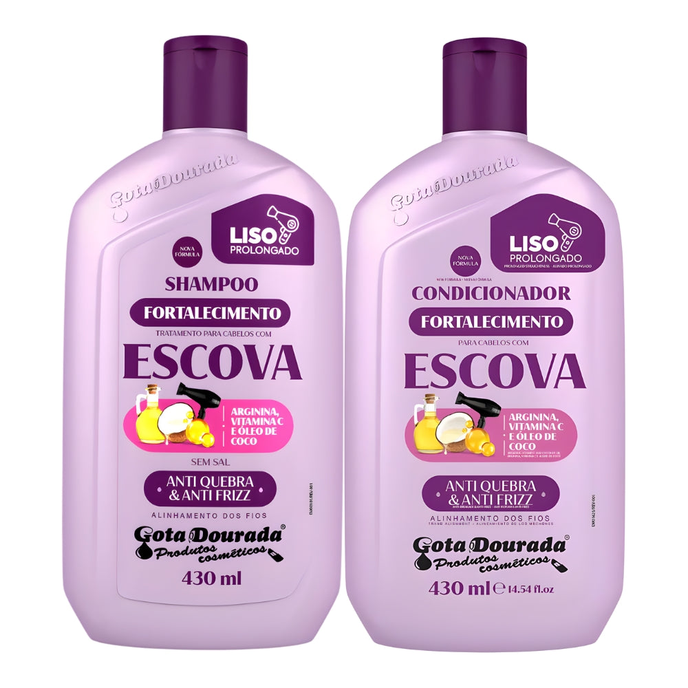 Gota Dourada Set Cabelos com Escova - Shampoo & Balsamo