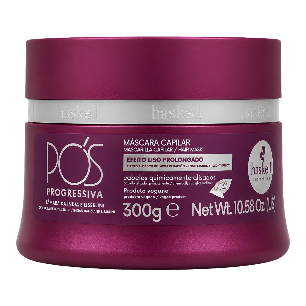 Haskell Pós Progressiva Máscara Capilar - Maschera Ricostruttiva Post Stiratura Chimica 300gr