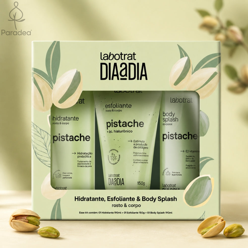 Labotrat Kit Dia a Dia Pistache - Kit corpo Pistacchio Esfoliante, Idratante & Body Splash