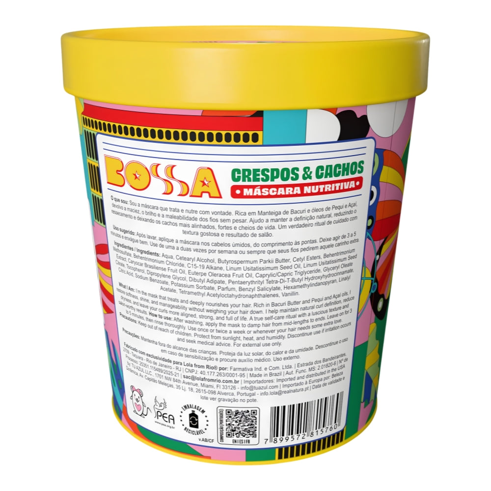 Lola Cosmetics Bossa Crespos & Cachos Máscara Nutritiva - Maschera nutriente ricci e afro 450gr