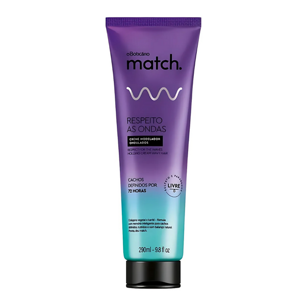 LE MATCH DU BOTICARIO. Respeito as Ondas Creme Modelador Ondulados 290ml - Crème modelante pour cheveux ondulés