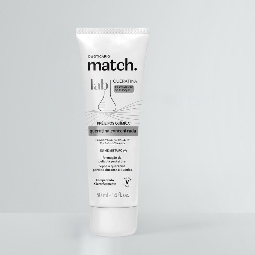 O Boticário Match. Lab Pré e Pós-Química Tratamento de Choque - Cheratina Concentrata 50ml