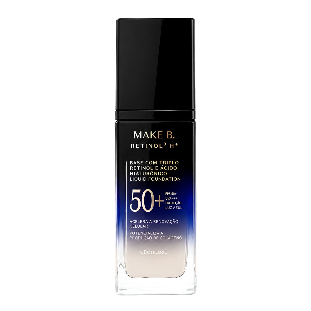 O Boticário Make B. Retinol³ H+ Base Líquida Invisível - Base viso liquida invisibile SPF50