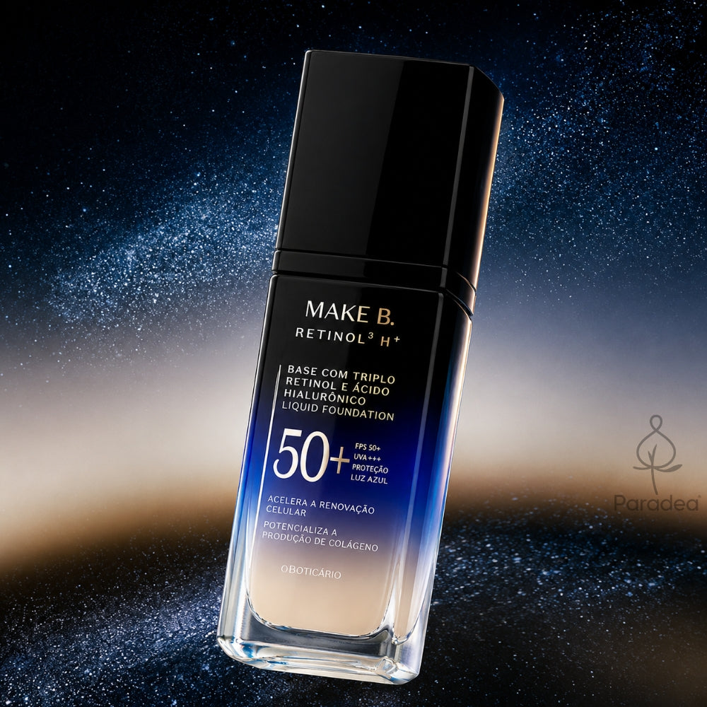 O Boticário Make B. Retinol³ H+ Base Líquida Invisível - Base viso liquida invisibile SPF50