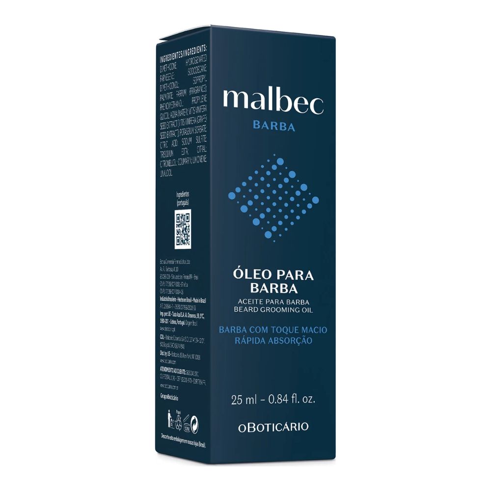 O Boticário Malbec Óleo para barba - Olio per barba 25ml