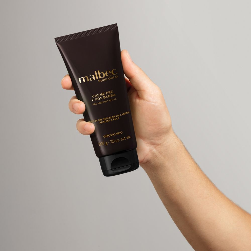 O Boticário Malbec Pure Gold Creme pré e pós barba - Crema pre e dopo barba 200gr