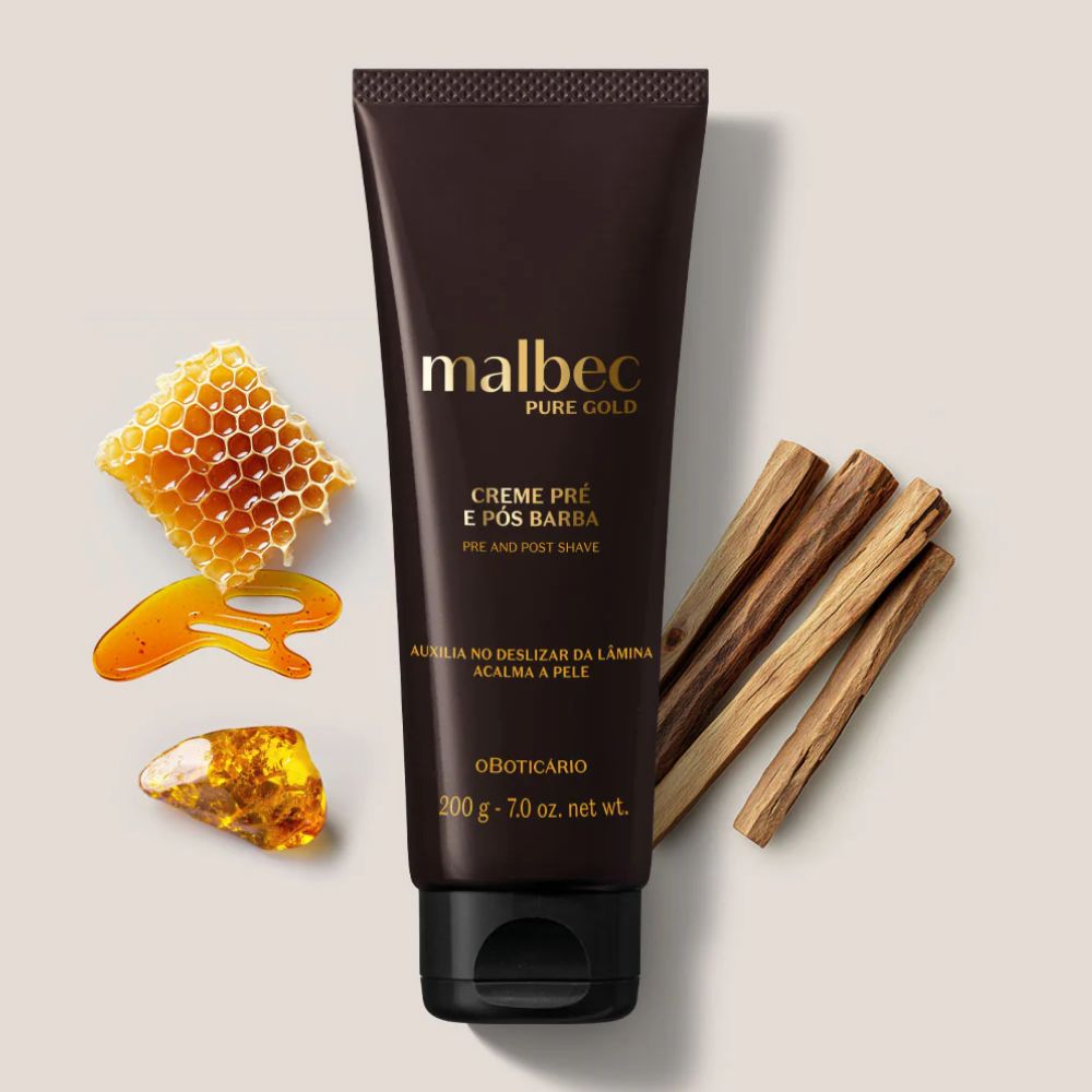 O Boticário Malbec Pure Gold Creme pré e pós barba - Crema pre e dopo barba 200gr