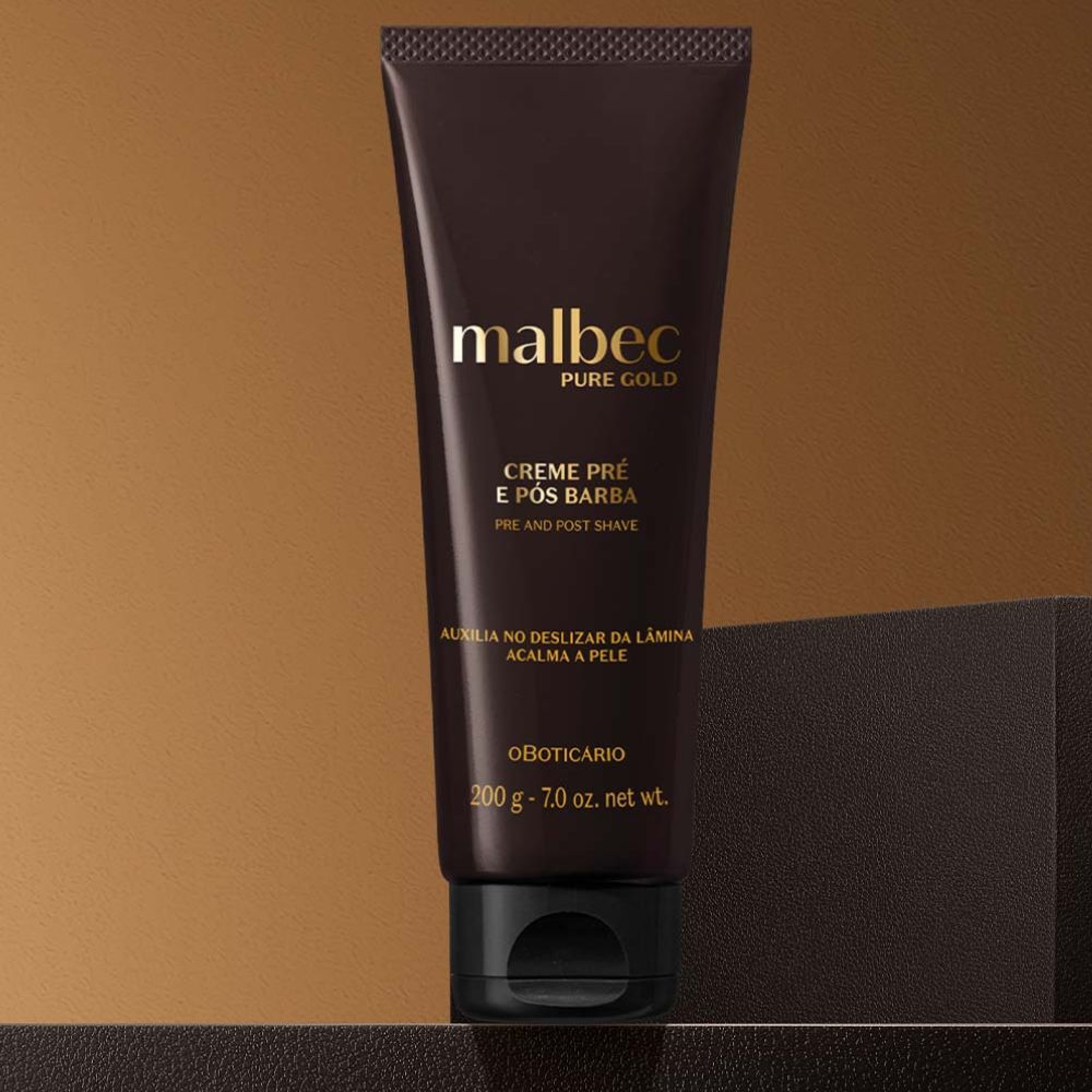 O Boticário Malbec Pure Gold Creme pré e pós barba - Crema pre e dopo barba 200gr