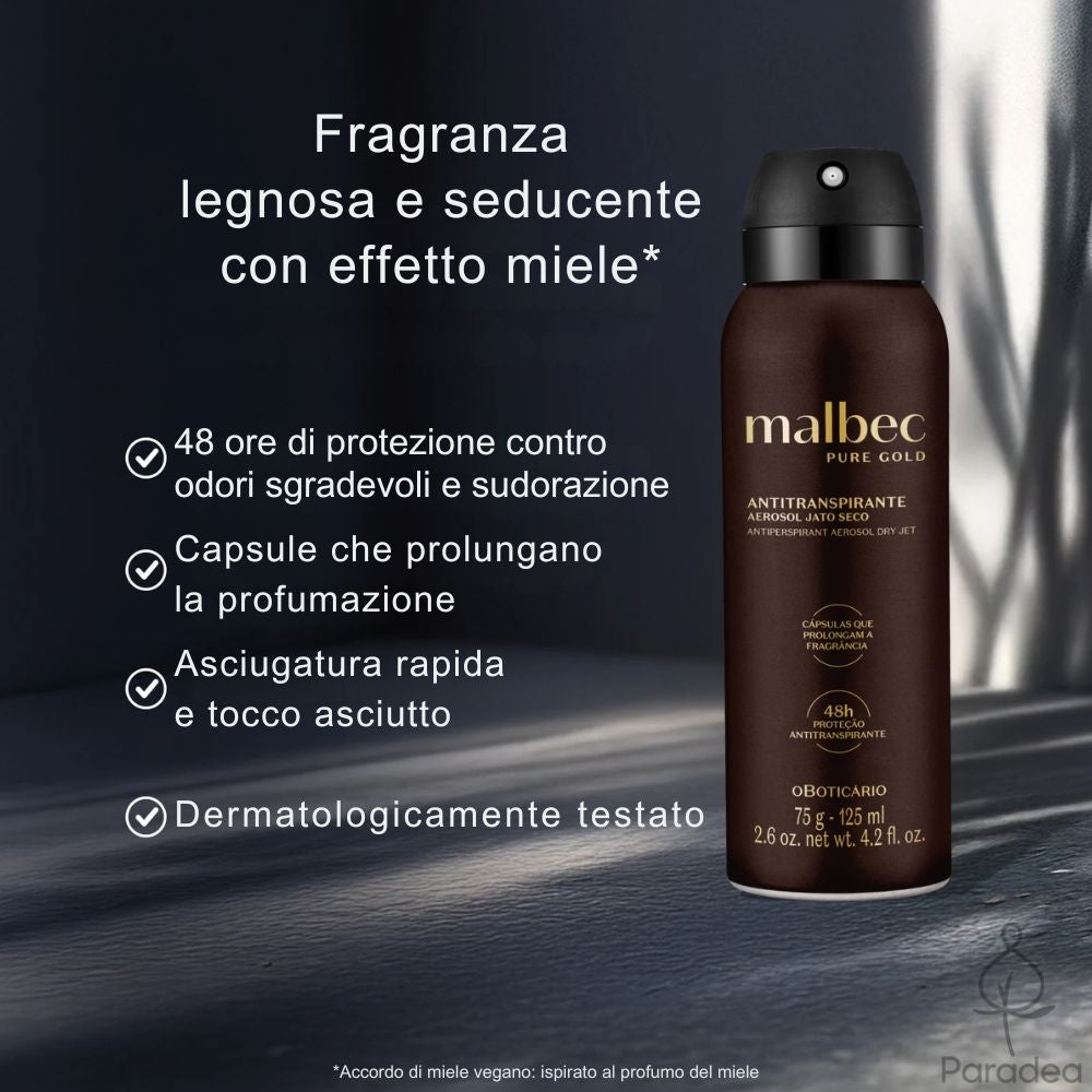 O Boticário Malbec Pure Gold Desodorante - Antitraspirante 75gr