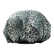 Marco Boni Touca de Cetim Dupla Face - Cuffia in Satin Reversibile Stampa Animalier