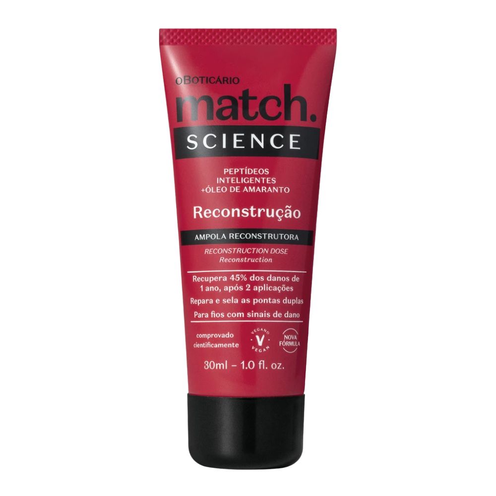 O Boticário Match. Ampola Science Reconstrução - Ampolla ricostruzione capelli danneggiati 30ml