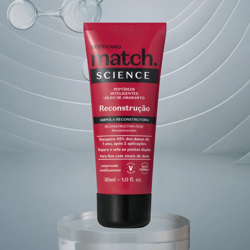 O Boticário Match. Ampola Science Reconstrução - Ampolla ricostruzione capelli danneggiati 30ml