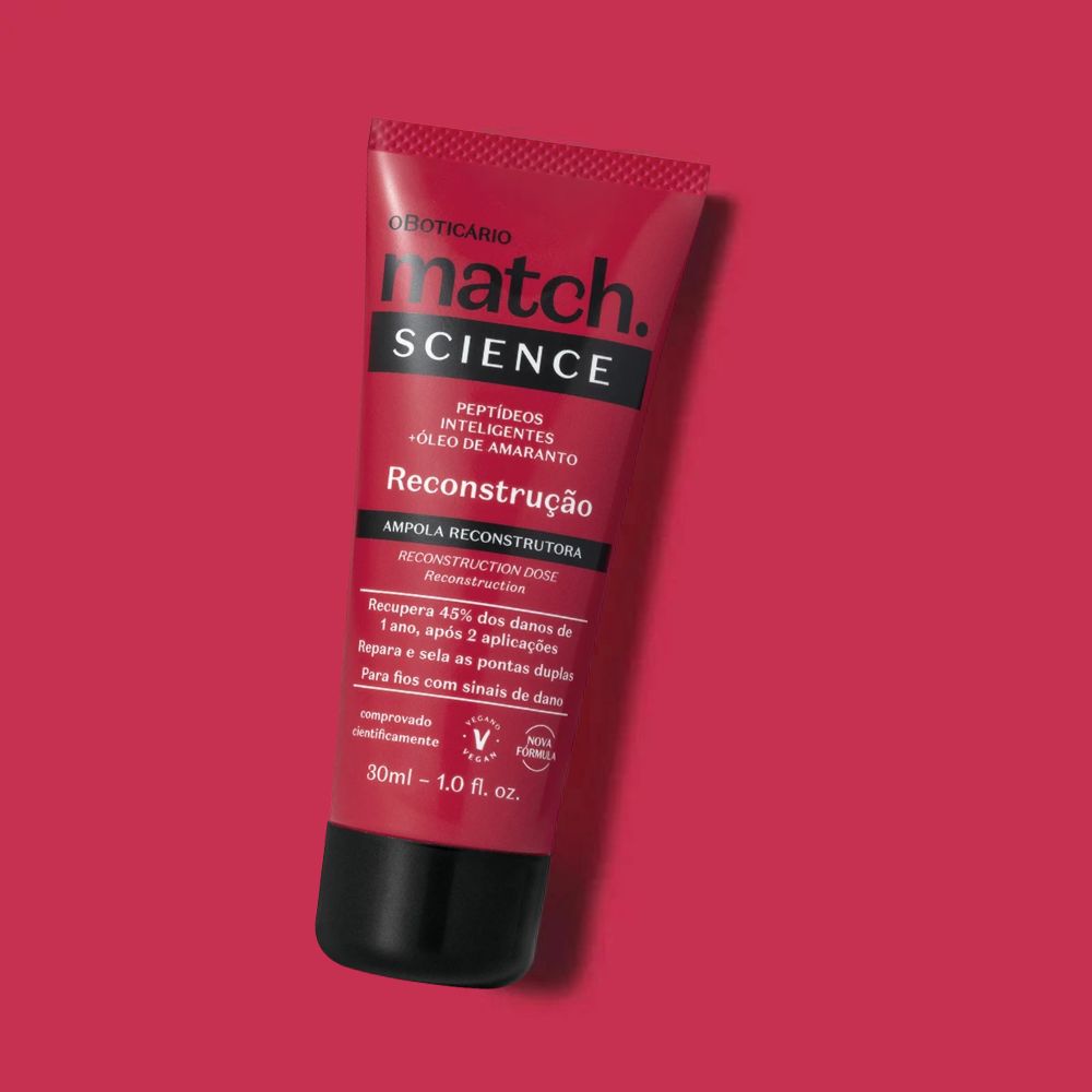 O Boticário Match. Ampola Science Reconstrução - Ampolla ricostruzione capelli danneggiati 30ml