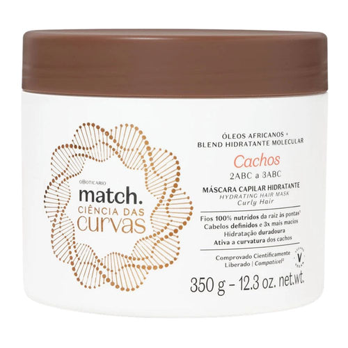 O Boticário Match. Ciência das Curvas Máscara Capilar - Maschera idratante 2ABC a 3ABC 350gr
