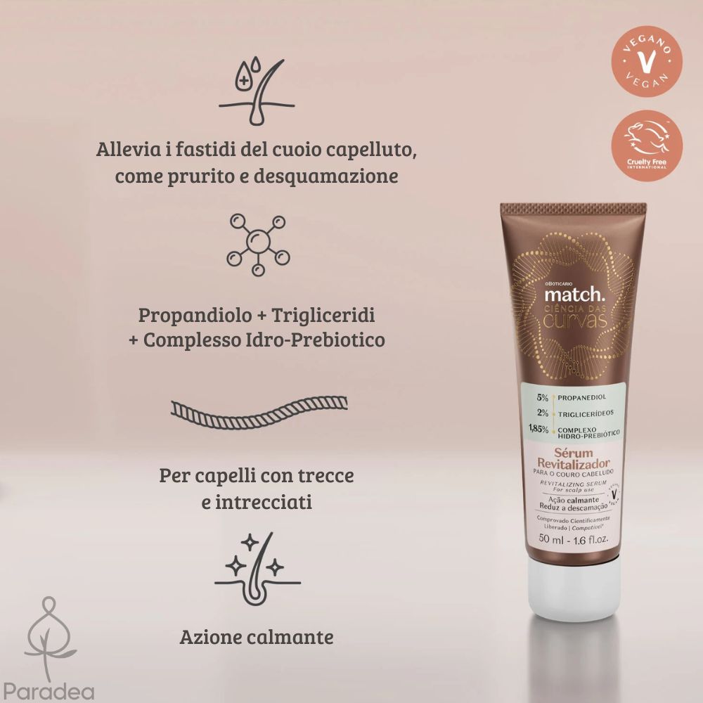 O Boticário Match. Ciência das Curvas Sérum Revitalizador - Siero capelli ricci 50ml
