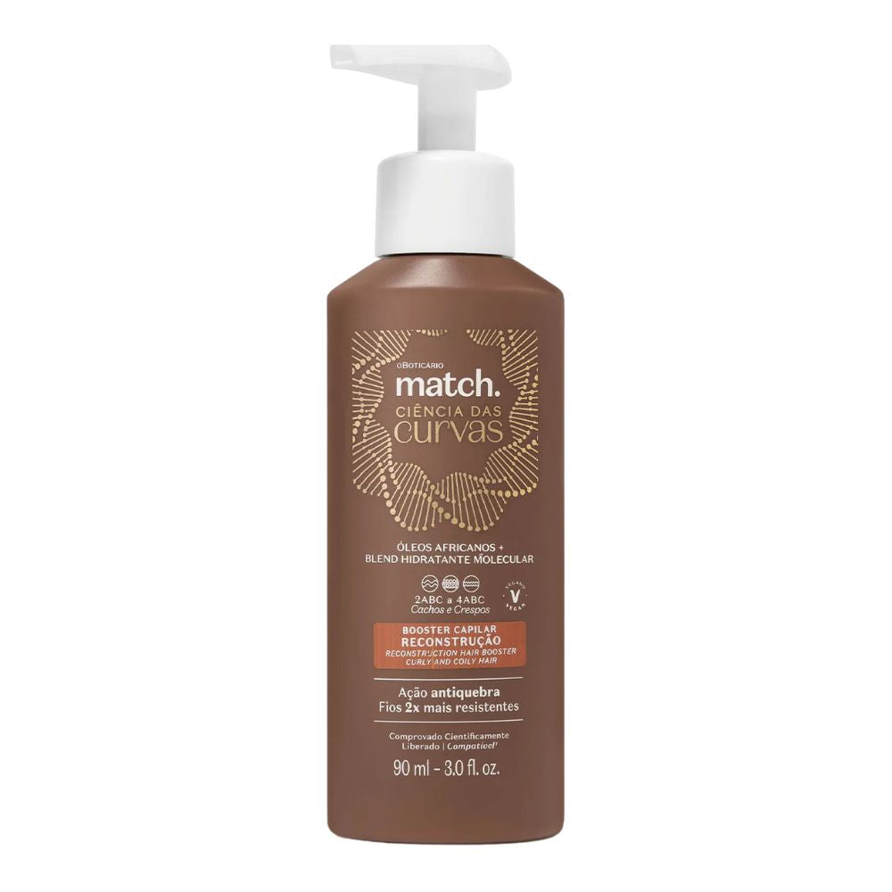 O Boticário Match. Ciências das Curvas Booster Reconstrução - Booster ricostituente capelli 90ml