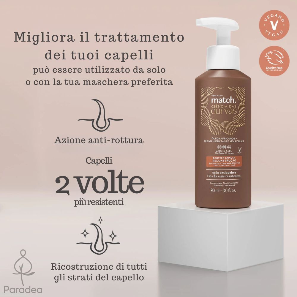 O Boticário Match. Ciências das Curvas Booster Reconstrução - Booster ricostituente capelli 90ml