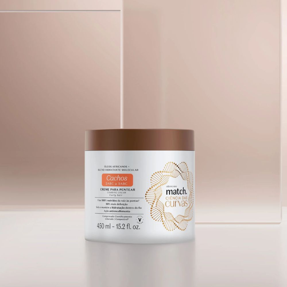 O Boticário Match. Ciências das Curvas Creme para Pentear - Crema districante 2ABC e 3ABC 450ml