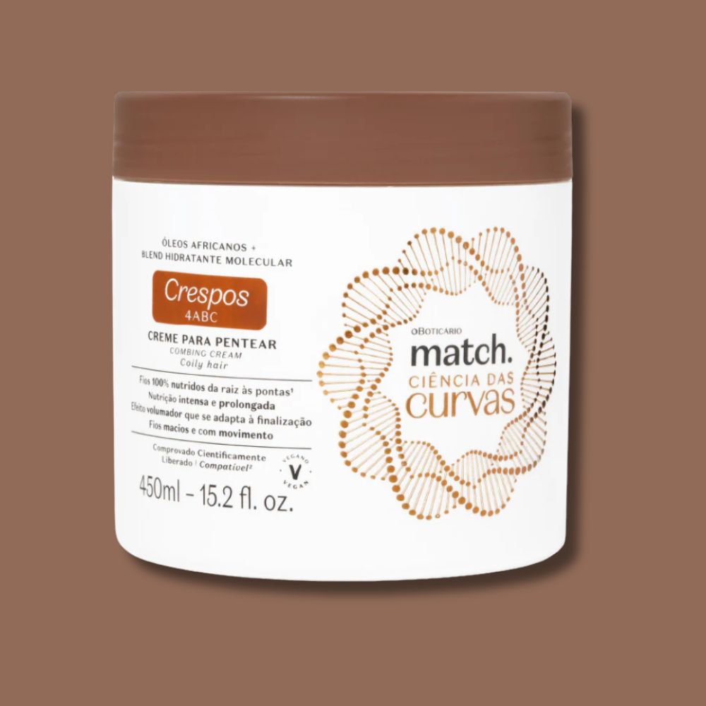 O Boticário Match. Ciências das Curvas Creme para Pentear - Crema districante capelli ricci 4ABC 450ml