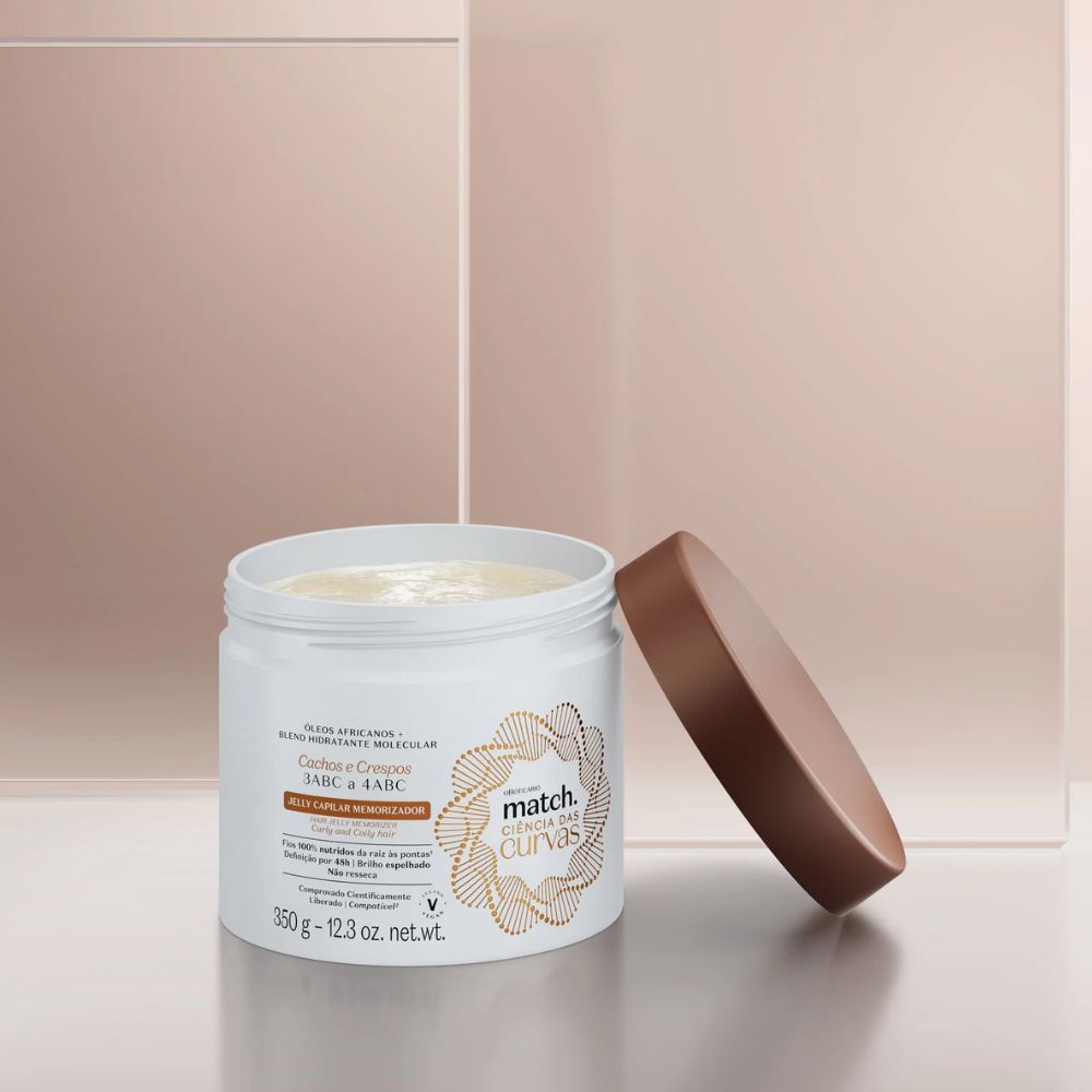 O Boticário Match. Ciências das Curvas Jelly Memorizador - Gel capelli ricci 3ABC a 4ABC 350gr