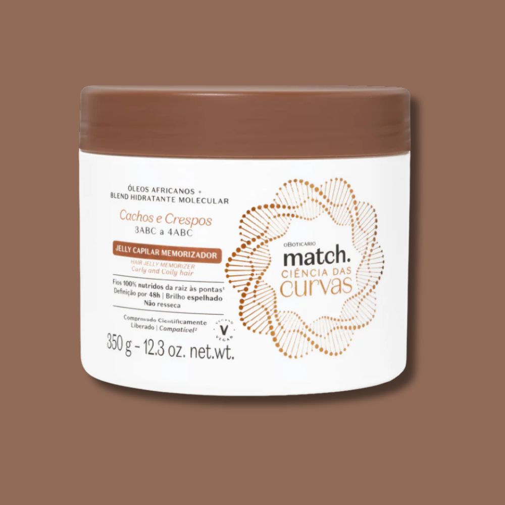 O Boticário Match. Ciências das Curvas Jelly Memorizador - Gel capelli ricci 3ABC a 4ABC 350gr
