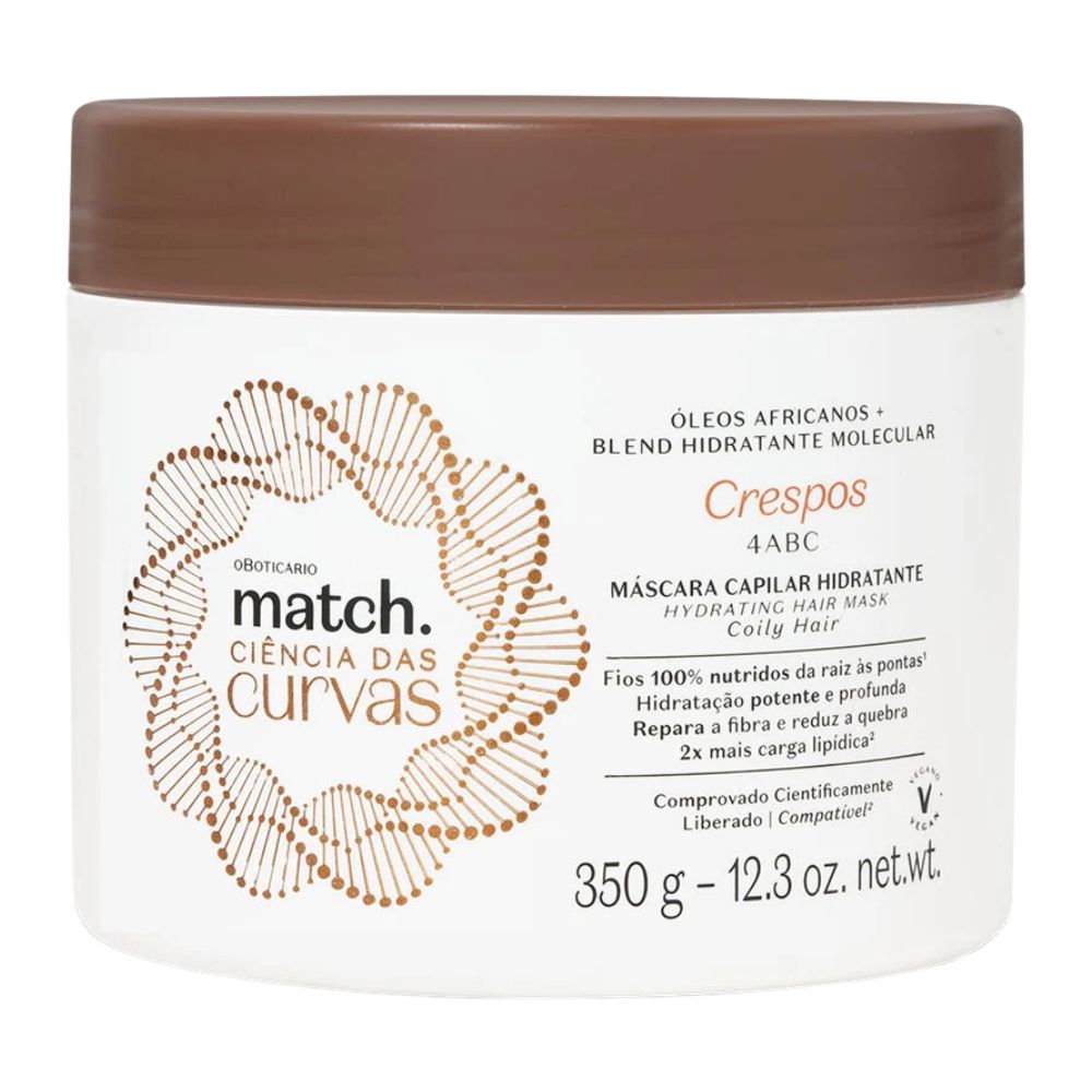 O Boticário Match. Ciências das Curvas Máscara Capilar - Maschera idratante capelli ricci 4ABC 350gr