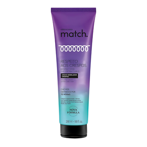 O BOTICÁRIO MATCH. Respeito aos Cachos Creme Modelador Crespos 290ml - Crema modellante capelli ricci