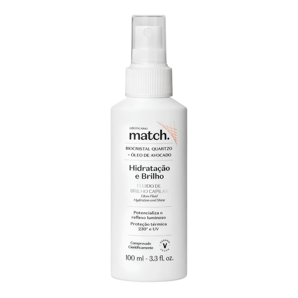O Boticário Match. Fluído Hidratação e Brilho - Spray brillantezza 100ml