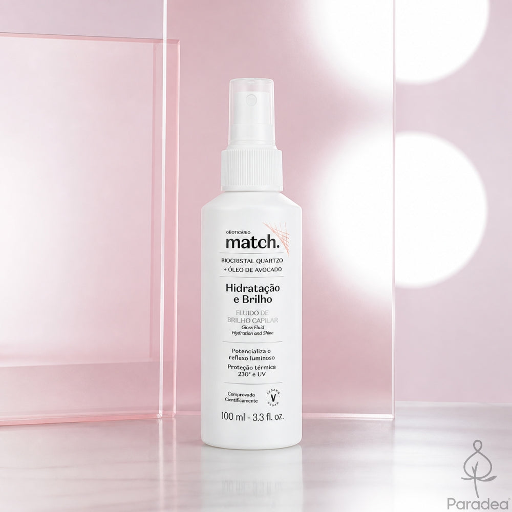 O Boticário Match. Fluído Hidratação e Brilho - Spray brillantezza 100ml