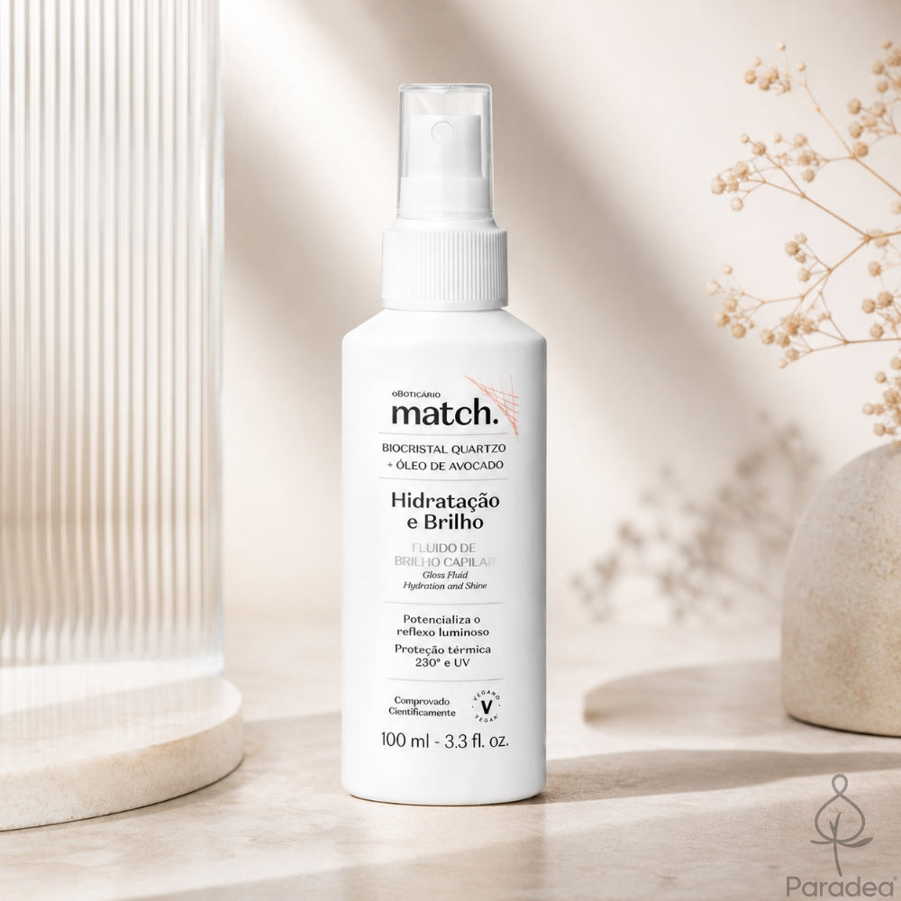 O Boticário Match. Fluído Hidratação e Brilho - Spray brillantezza 100ml