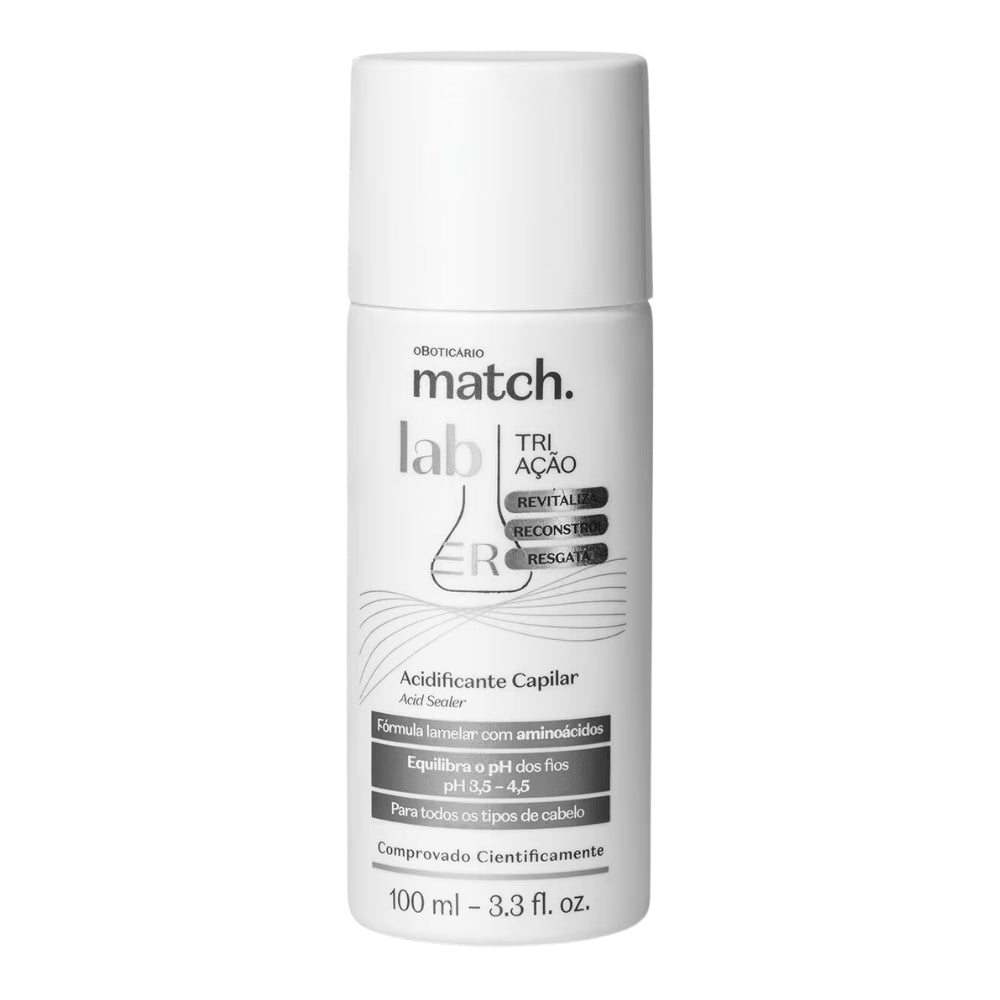 O Boticário Match. Lab Acidificante Tri Ação – Riequilibrio pH Capelli e Riparazione 100ml