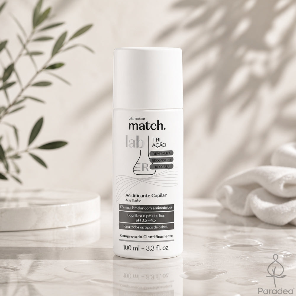 O Boticário Match. Lab Acidificante Tri Ação – Riequilibrio pH Capelli e Riparazione 100ml