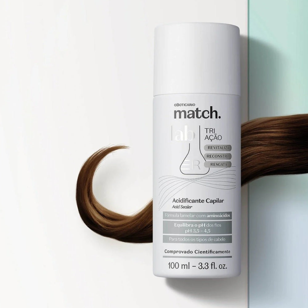 O Boticário Match. Lab Acidificante Tri Ação – Riequilibrio pH Capelli e Riparazione 100ml