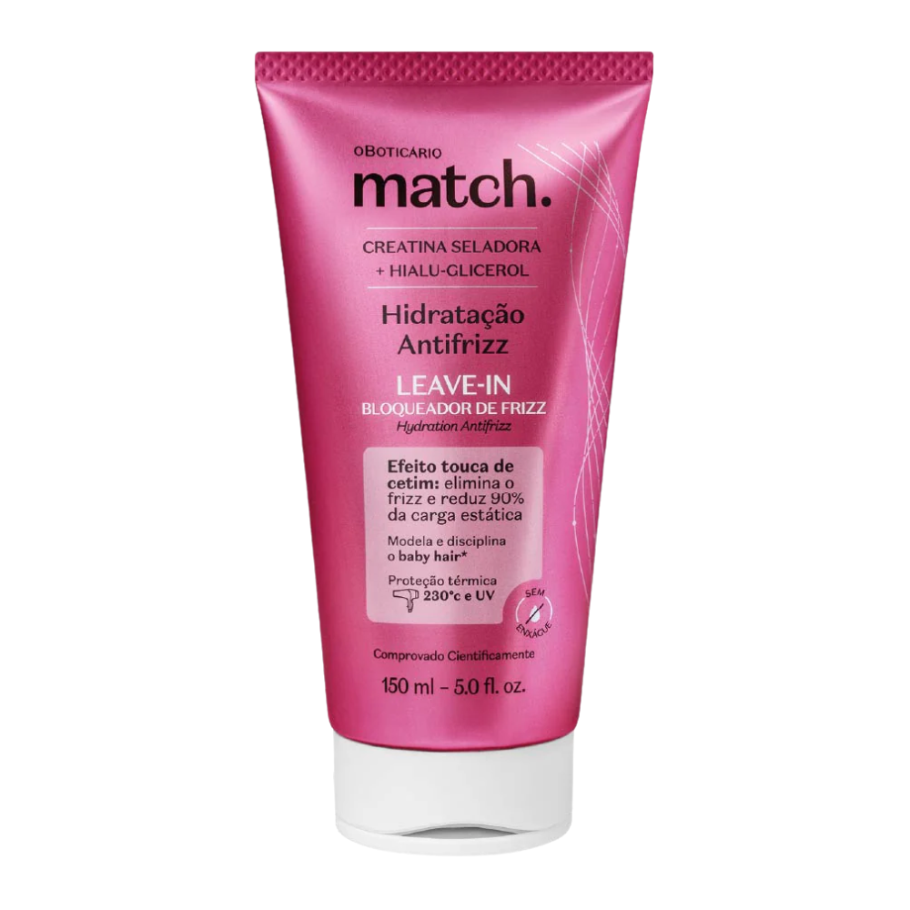 O BOTICÁRIO MATCH. Leave-In Bloqueador de Frizz - Leave in anticrespo 150ml
