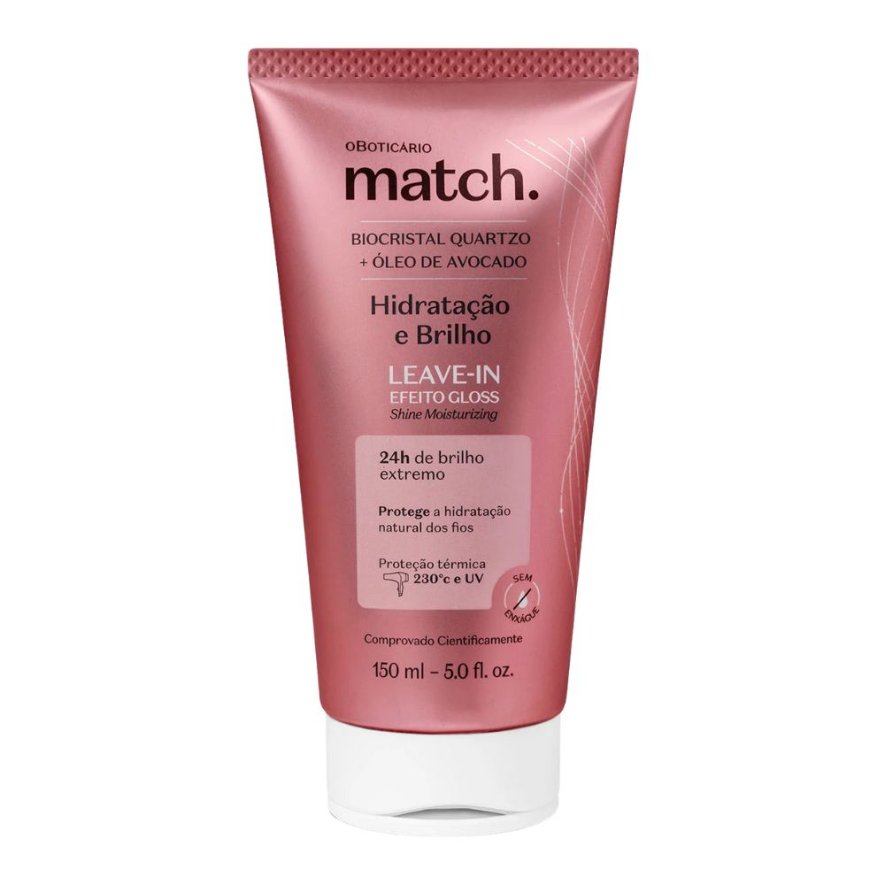 O Boticário Match. Hidratação e Brilho - Leave-in Effetto Gloss 150ml