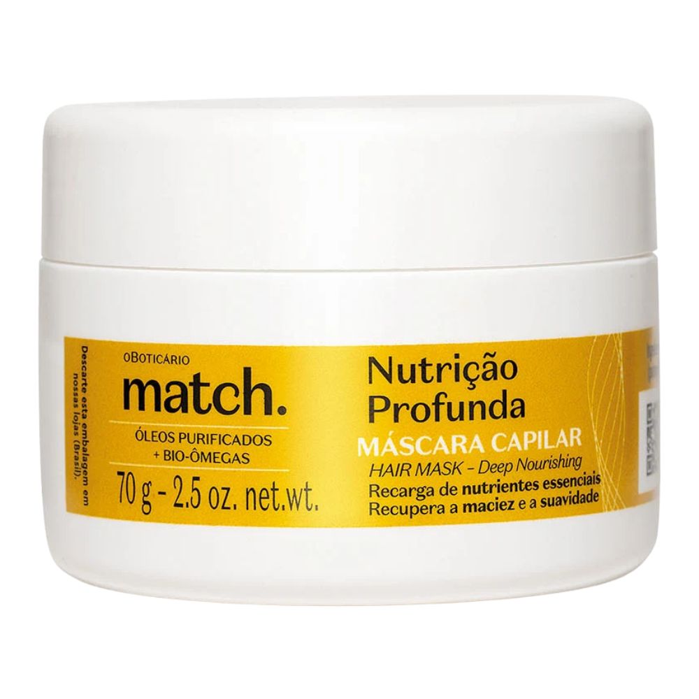 O Boticário Match. Máscara Capilar Nutrição Profunda - Maschera capelli nutriente 70gr
