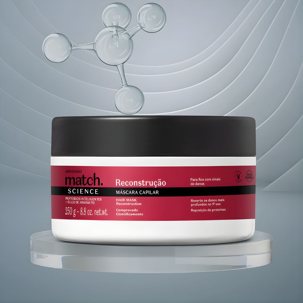 O Boticário Match. Máscara Capilar Science Reconstrução - Maschera riparatrice 250gr