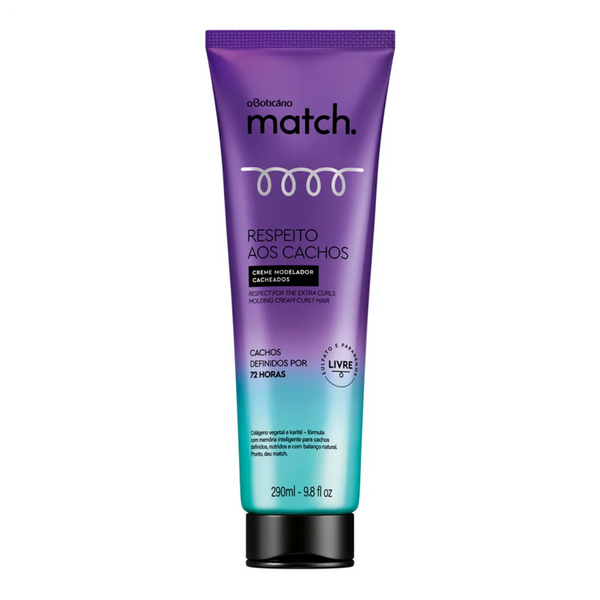 O BOTICÁRIO MATCH. Respeito aos Cachos Creme Modelador Cacheados 290ml - Crema modellante capelli ricci