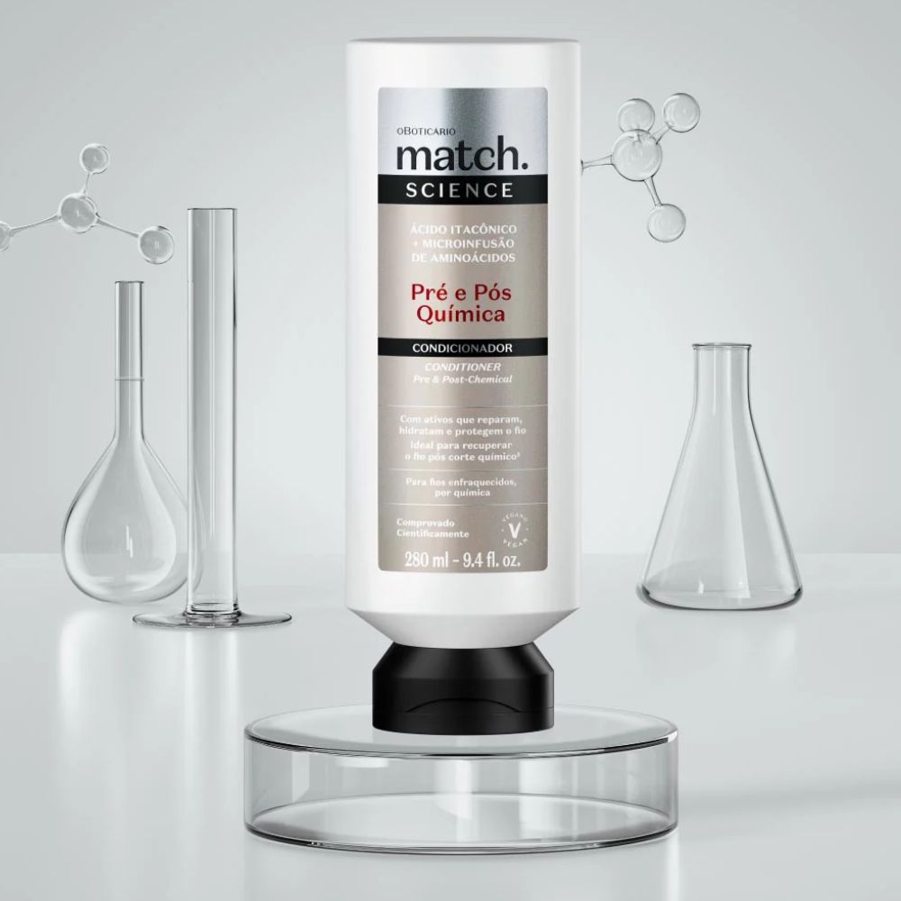 O Boticário Match. Science Pré e Pós-Química – Shampoo + Balsamo