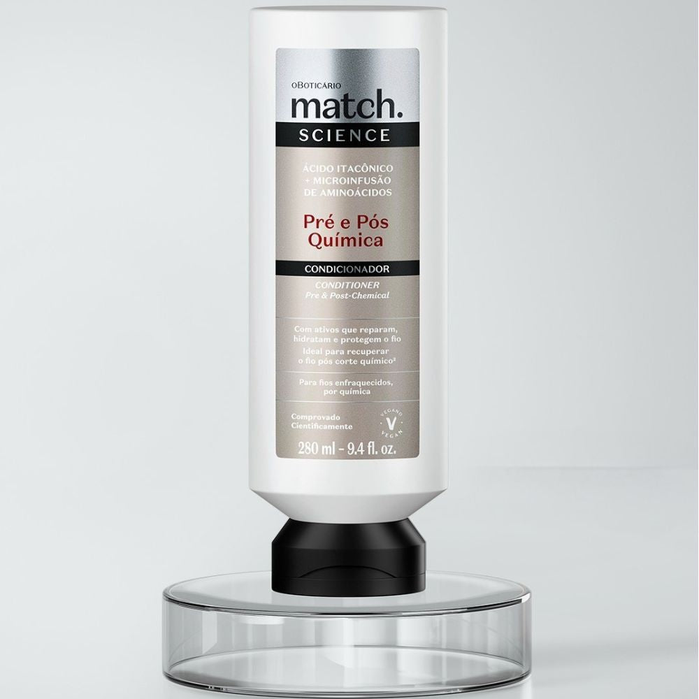 O Boticário Match. Science Pré e Pós-Química – Shampoo + Balsamo + Maschera