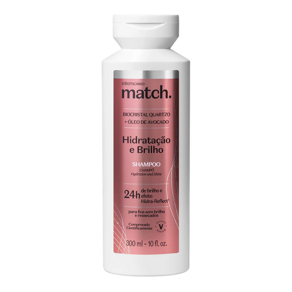 O BOTICÁRIO Match. Hydratação e Brilho Shampoo 300ml - Hydration and shine shampoo