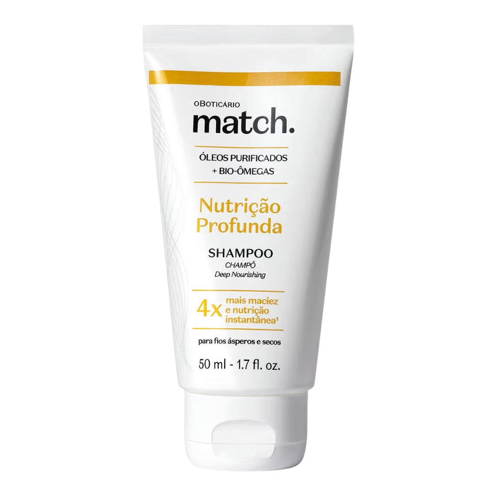 O Boticário Match. Shampoo Nutrição Profunda - Shampoo nutriente travel size 50ml