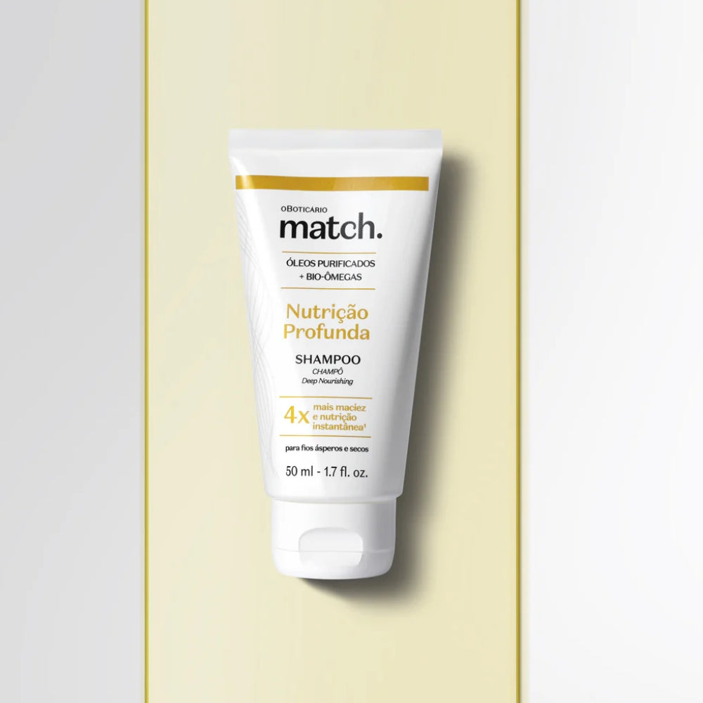 O Boticário Match. Shampoo Nutrição Profunda - Shampoo nutriente travel size 50ml